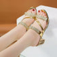 💕Women's Rhinestone-Embellished Block Heel Sandals🎁