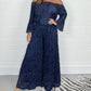 Women's two-piece set: lace top + wide-leg trousers