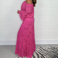 Women's two-piece set: lace top + wide-leg trousers