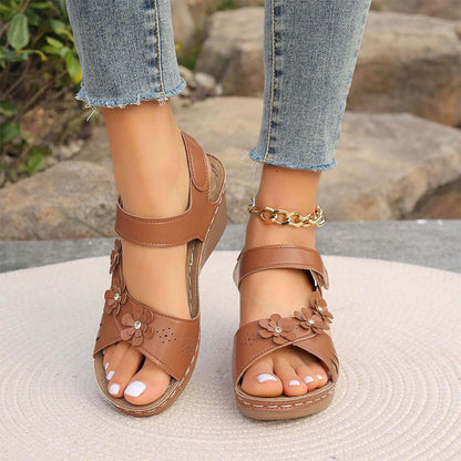 Ladies Elegant Floral Slope Bottom Sandals
