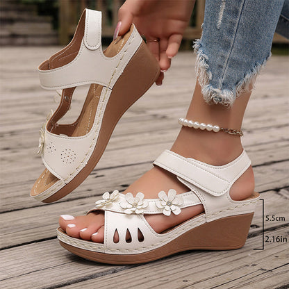 Ladies Elegant Floral Slope Bottom Sandals