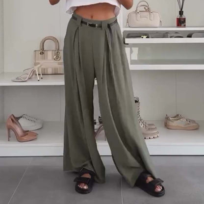 🎁Hot Sale 49% OFF🔥Women's Lightweight Ruched Wide-Leg Pants