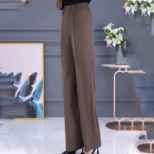 Women's Casual High-Waisted Straight Leg Pants