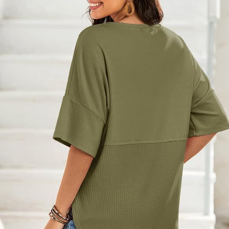 🌿Casual Button Down Waffle Knit Top
