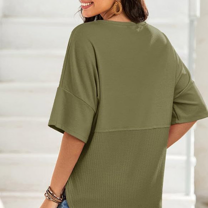 🌿Casual Button Down Waffle Knit Top