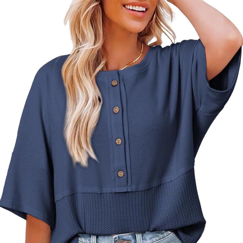 🌿Casual Button Down Waffle Knit Top