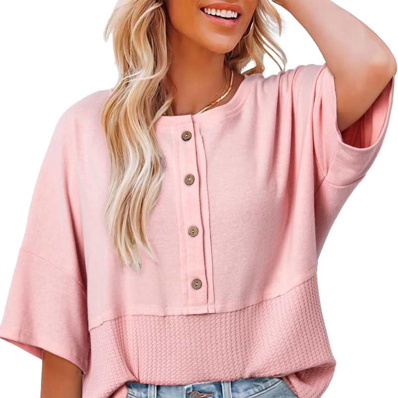 🌿Casual Button Down Waffle Knit Top