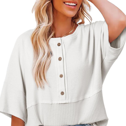 🌿Casual Button Down Waffle Knit Top