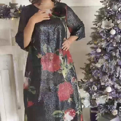 Women's Casual Round Neck Printed Dress