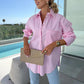 Women's Long Sleeve Casual Striped Loose Mid-Length Shirt