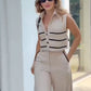 Women's Sleeveless Crop Top & Pants 2-Piece Set