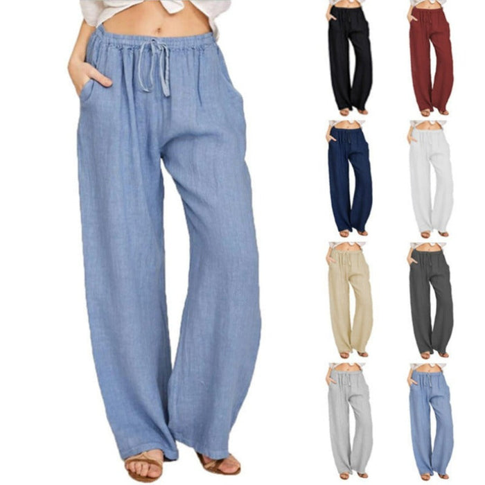 Large Size Loose Cotton And Linen Casual Trousers